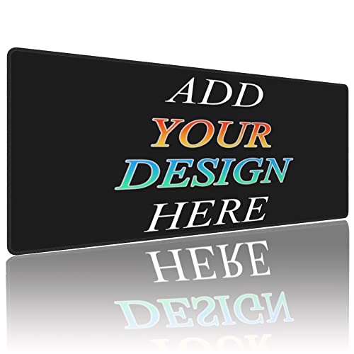 Personalized Gaming Mouse Pad Custom Photo Image Non-Slip Rubber Base Customized Picture Text Keyboard Computer Laptop Mat for Gamer Desktop Office Home 31.5 x 11.8 in
