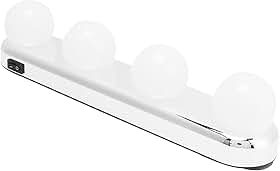 Cosiki Luzes de Vaidade de Maquiagem LED Com Luz Natural para Sala de Estar de Banheiro, Kit Portátil de Lâmpada de Penteadeira 4LED
