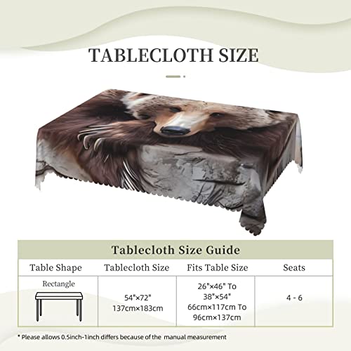 Nappe rectangulaire lavable imprimée ours bruns salle à manger - 7