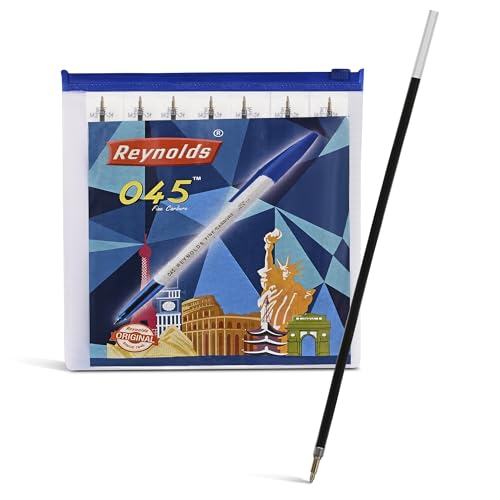 Image of Reynolds 045 Ball Pen Refills Set - 20 PENS Refill |Ball PENS for Writing | Pen for Students & Office Stationery | 0.7 mm TIP Size