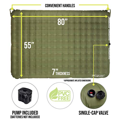 Lightspeed Outdoors 2 Person PVC-Free Air Bed Mattress for Camping and Travel - Thumbnail 7