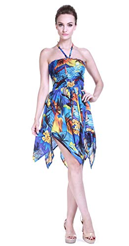 Image of Hawaii Hangover Family Matching Hawaiian Clothes, Sunset Blue | Family matching Hawaiian outfits, Sunset Blue, lightweight rayon, machine washable, tropical print, luaus, cruises