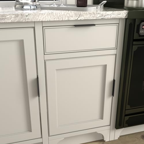 Image of Goldenwarm 10 Pack 3-3 /4in Black Finger Edge Pulls for Kitchen Handles