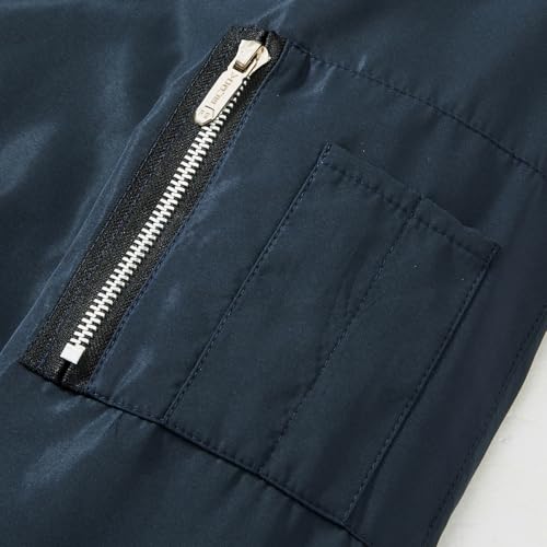 Image of QLZ Men's Bomber Jackets Varsity Flight Jacket For Men Casual Windbreaker Windproof Track Warm Puffer Coat（Spring /Fall /Winter）