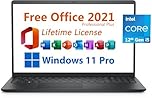 Dell 2024 Inspiron 15 Business Laptop, Free Microsoft Office 2021 with Lifetime License, 15.6" FHD 1920 x 1080, Intel 10-Core i5-1235U, 16GB DDR4 RAM, 512GB PCIe SSD, Windows 11 Pro, Black