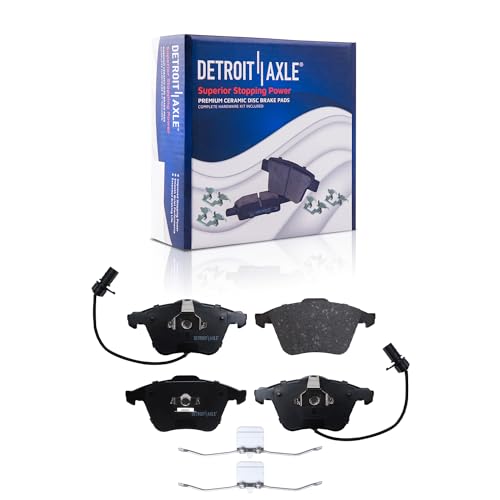 Image of Detroit Axle - Brake Kit for 2005 2006 2007 2008 2009 Audi A4 / A4 Quattro Drilled and Slotted Brake Rotors Ceramic Brakes Pads Replacement: 12.60 inch inch Front and 11.33 inch inch Rear Rotors