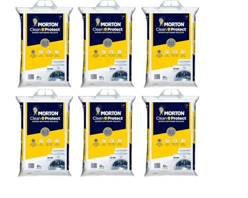 40lb Bags, Morton Clean and Protect Water Softener Salt Pellets (Pack of 6)