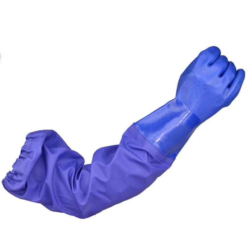 Guantes de seguridad impermeables resistentes al aceite de inmersión de PVC con protección química más larga de 58CM guantes resistentes a ácidos y álcalis