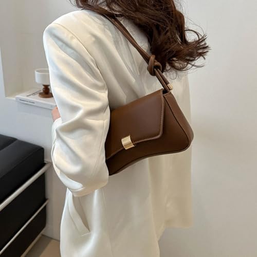 Vintage Women's Shoulder Bag PU Leather Crossbody Purse With Metal Buckle Spacious Underarm Handbag For Work Or Shopping4
