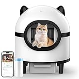 Litiere Chat Autonettoyante, Bac à Litiere pour Chat Autonettoyante Via Contrôle APP, élimination des Odeurs/Alerte Intelligente/Moniteur de Santé, pour Plusieurs Chats