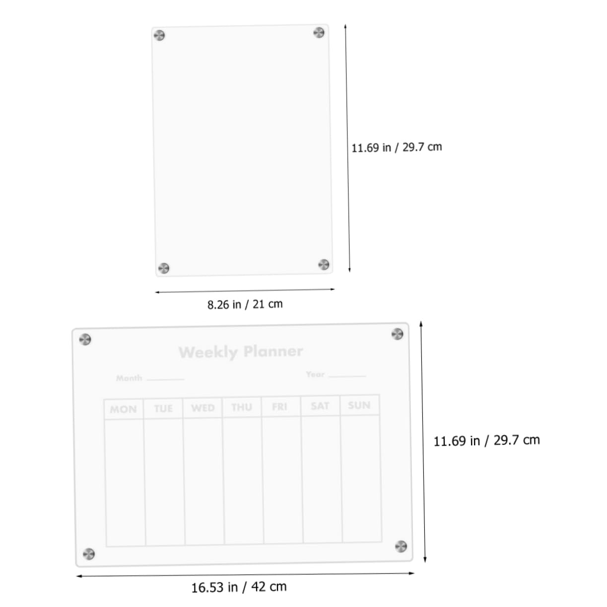 NUOBESTY Calendrier Magnétique Planificateur Hebdomadaire pour Réfrigérateur 2025 en Acrylique Tableau Blanc Effaçable à Sec Transparent Cuisine