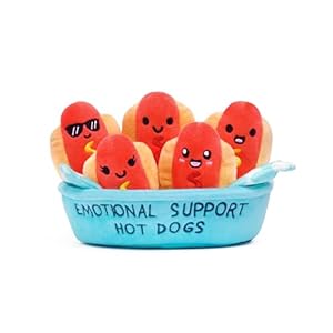 WHAT DO YOU MEME? Emotional Support Hot Dogs – Emotional Support Plushies, Cute Stuff & Funny Gifts by Relatable, Great Stocking Stuffers for Kids and Teens