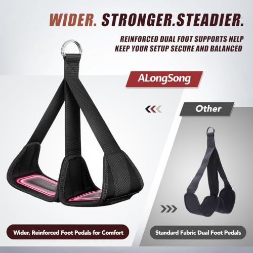 Image of ALongSong Pull Up Assistance Bands with Foot Support Pedal - Upgraded Heavy Duty Resistance Bands Adjustable Weight /Height with Bands&Measured Strap for Strength Training Home Gym