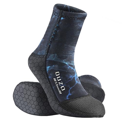 WYYHAA Sports Neoprene Water Socks, 3mm Beach Volleyball Sand Soccer Wetsuit Socks, Elastic Anti Slip Wear-Resistant,Camouflage Blue,S