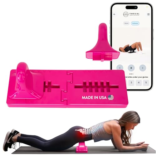 Image of Thrival Bullseye - Psoas Muscle Release Tool with Thrival App for Hip Flexor, Back, Hamstring, Glute, Iliacus, and Neck Pain - Deep Tissue, Trigger Point, and Myofascial Release - Pink