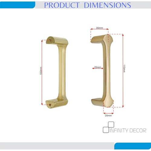Tiradores de latón macizo de 118 mm para cajones de cocina y puertas de armarios modernos 4