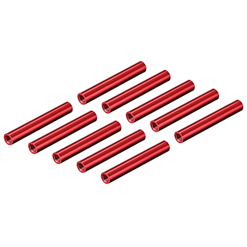 Entretoise ronde alu M3 anodisé rouge de 75 mm pour entretoises RC filetées