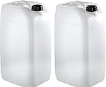 2 x 25L Water Container – Heavy Duty Stackable Jerry Can | Food Grade | Camping, Emergency, Industrial