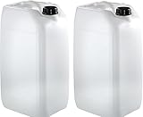 2 x 25L Water Container – Heavy Duty Stackable Jerry Can | Food Grade | Camping, Emergency, Industrial