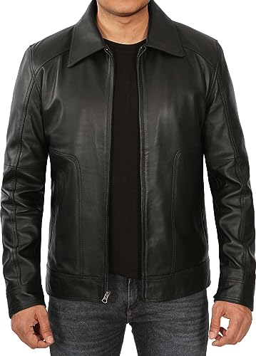 Blingsoul Disc Black Men Leather Jacket | [1104824] Thomas Black, L2