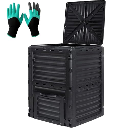 Simply Bio 80-Gallon BPA-Free Garden Compost Bin with Glove