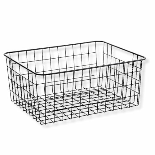 PARENCE.- Cestino portaoggetti in metallo - Organizer rettangolare 36x29x15,5 cm