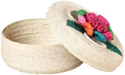 Artisanal Tortilla Warmer Palm Leaf Multicolor Flower