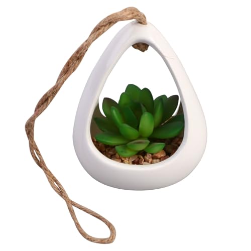 STAHAD Artificial Succulent Desktop Decor, Small Ceramic Potted Plant, Plastic