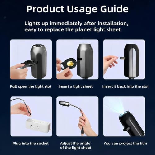 Image of 360-Degree Earth Projection Night Light, USB Star Lamp with Galaxy Display, Romantic Room Decor (Galaxy 10)