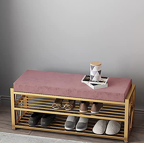 Banc de rangement pour chaussures de luxe ottoman en velours capitonné