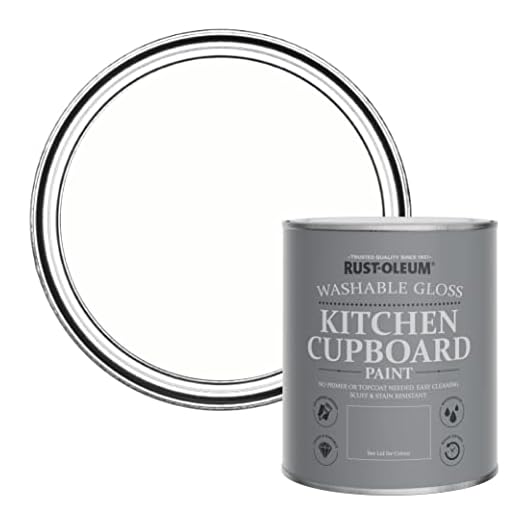 Rust-Oleum White Kitchen Cupboard Paint in Gloss Finish - Chalk White