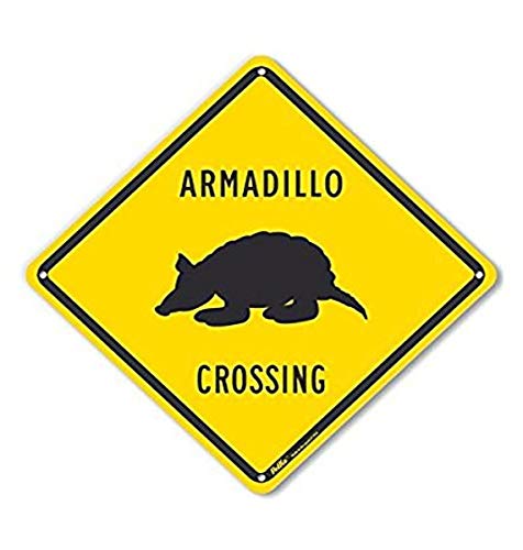 Panneau armadillo crossing en métal pour sécuriser les chemins de campagne