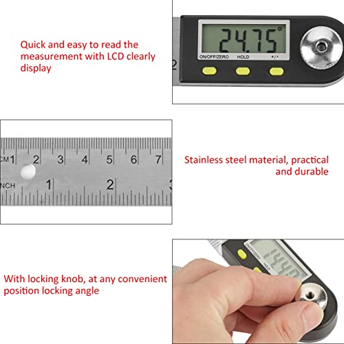 Règle rapporteur numérique outil mesure angle acier pour artisan - 4
