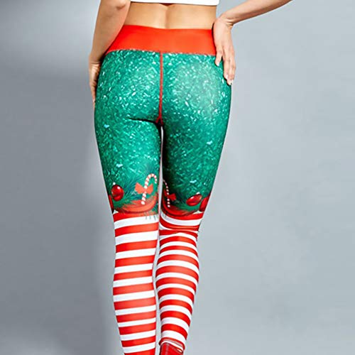 Calça legging feminina de Natal SOIMISS de cintura média elástica macia tamanho P, Cores sortidas, L