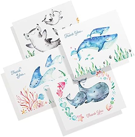 Twigs Baby Shower Thank You Cards - 12 Set - Thick, Blank Greeting Card Assortment With Envelopes - 5.5 x 4.25 In. All Occasion Stationery Paper - Made In USA