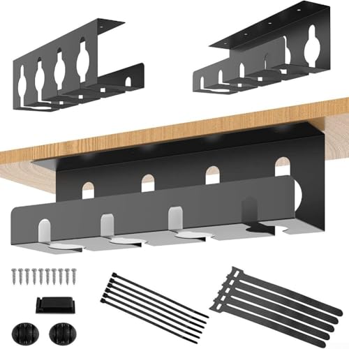 Support de gestion de câbles pour libérer l'espace sous le bureau noir - 3
