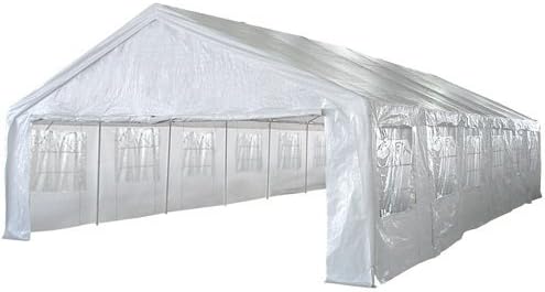 Decorate With Daria Tent Huge 20' x 40' - Party Shelter Canopy Pavillion Gazebo Outdoor Wedding Reception Family Reunion Carport Business White Color - 1 Year Limited Parts Warranty