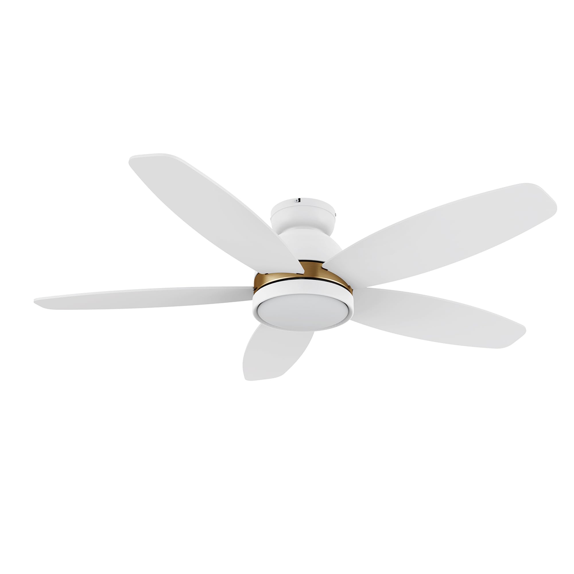 Carro 48" Ceiling Fan with Light Flush Mount, DC 10 Speeds Silent Ceiling Fan with Remote, 3 Light Colors Dimmable LED, Low Profile for Living Room,