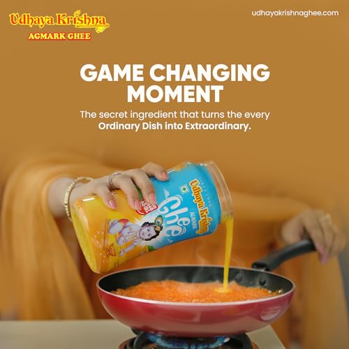 Image of Udhayakrishna Ghee 500ml (Pack of 1) | Authentic and Traditional, Rich in Aroma and Flavor, Pure and Natural Ghee Perfect For Traditional Recipes