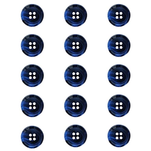 ftiemlovde 15 Grandi Bottoni Colorati per Lavoretti per Cappotto Donna（Blu 15 mm）