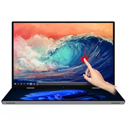 Sxhlseller Laptop 14 Zoll mit 360° Flip Dual Touchscreens,2,2K Ultra HD und Virtual Touch Tastatur – Intel Celeron 12 Gen N95 / 5000 MAh /16G DDR4 +256G SSD Business Laptops Notebook für Win11 Pro