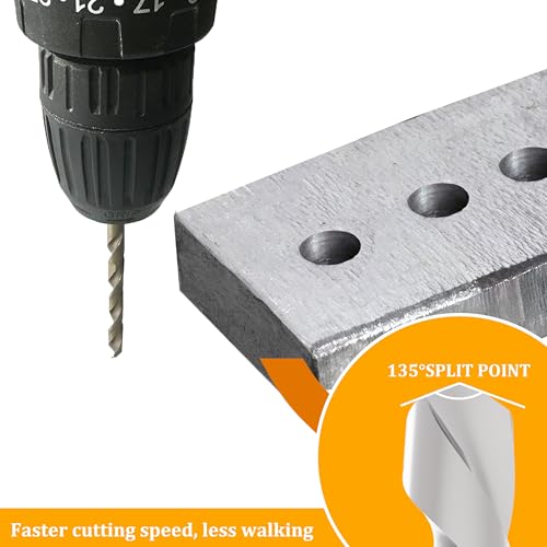 5mm / 0.19" Cobalt Drill Bit Set (10 Pcs), M35 Cobalt Twist Drill Bits for Stainless Steel and Hard Metal