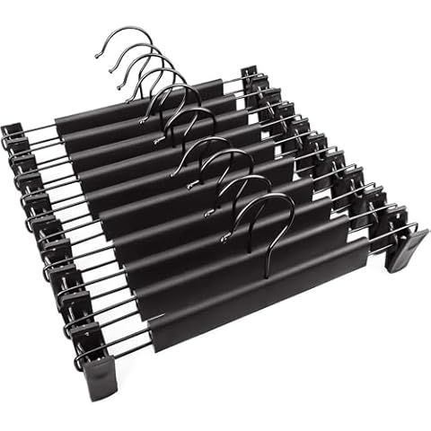 Trouser Hanger 10-Pack with Clips Cover