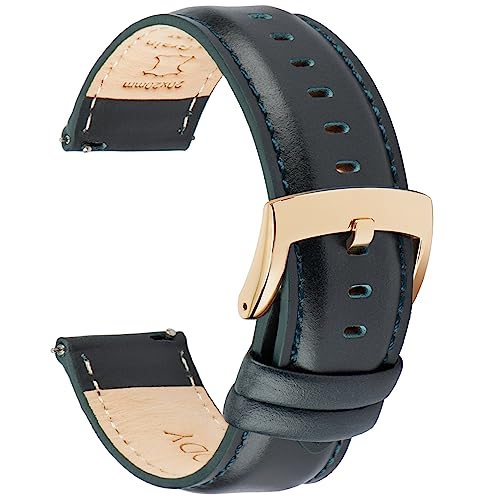 Image of OTTOODY Leather Watch Bands Quick Release, Elegant Top Grain Leather Watch Straps for Men & Women, Choice of Color & Width - 18mm, 19mm, 20mm, 21mm or 22mm Wristbands Bracelet for Watch & Smartwatch