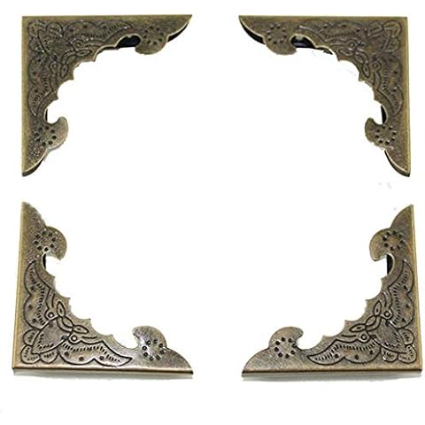 Hdtyyln 30Pcs Metal Corner Protector, 40mm Bronze Corner Protectors Edge, Vintage Metal Book Corner Protector, Album Corner Decorative Protector Cover, Corner Edge Cover for Book Menu Furniture Edge Cover