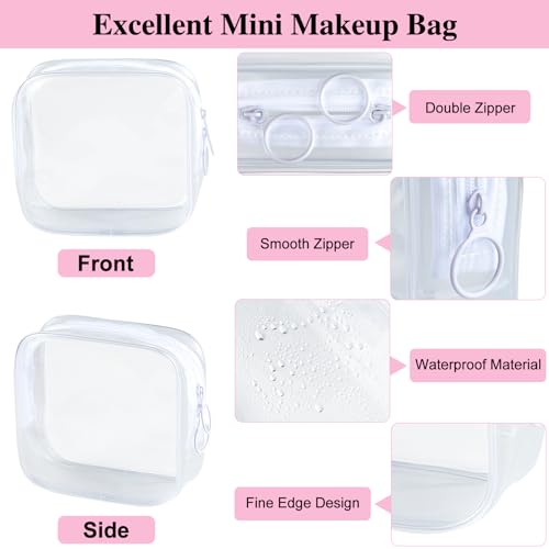 PLULON Small Clear Travel Toiletry Bag - TSA Approved Mini Make Up Zipper Pouch Cosmetic Bag for Women & Men's Purse Essentials3
