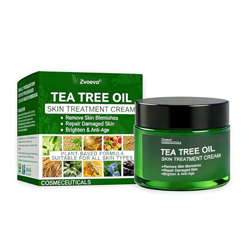 Teebaumöl Hautpflegebehandlung Creme,Tea Tree Oil Cream,Teebaumöl Creme bio,Naturkosmetik zur Pflege von unreiner Haut für alle Hauttypen