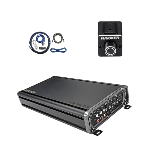 KICKER CXA660.5 4x90-Watt 4-Channel Full-Range Amplifier w/300-watt Class D Sub Channel with Dual Bass Remote, Wiring Install Kit