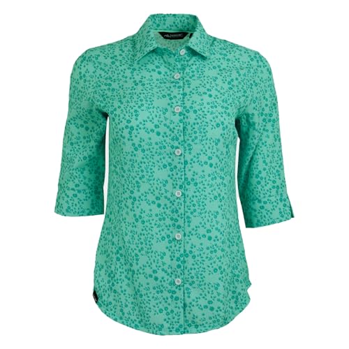 Regatta Damen Kurzarmshirt Shirt Wanderbluse Kinnis Bluse, Farbe:Türkis, Artikel:-D6B Aruba Blue Meadow Print, Größe:40