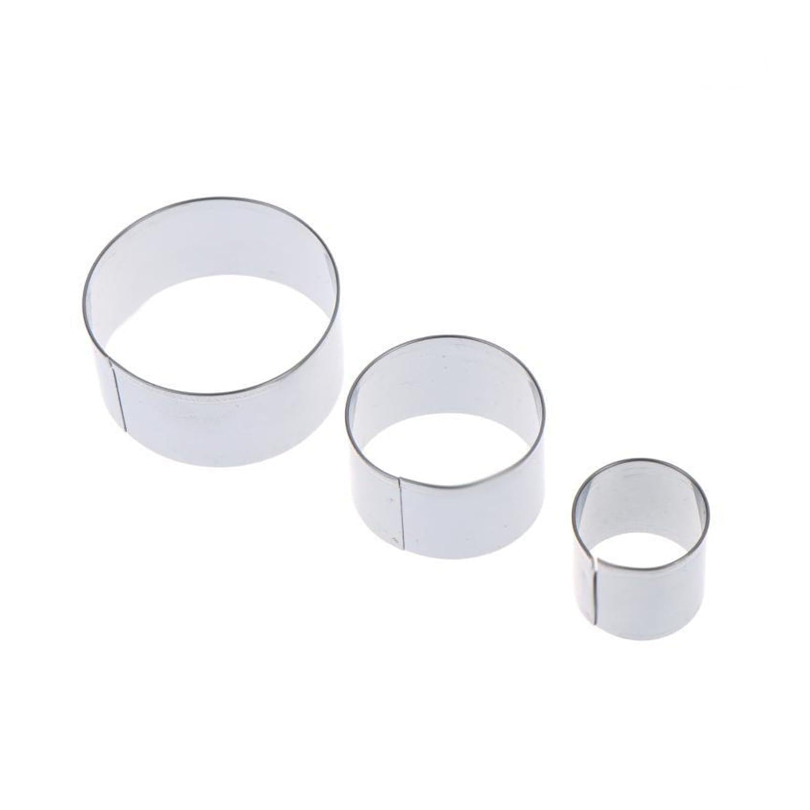 Juego de cortadores de galletas y pasteles de acero inoxidable, moldes de Fondant de 3 tamaños con forma de corazón y flor for decoración de pasteles, fiestas de postres(Round)